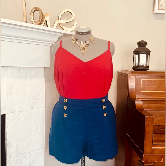 Forever 21 Pants - SALE Blue Sailor Pin Up Shorts Women’s 3X Pockets Forever 21